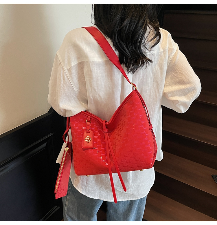 Large-capacity French Tote bag for women 2025 new style, elegant European and American fashionable women's bag, casual shopping and commuting bag undefined