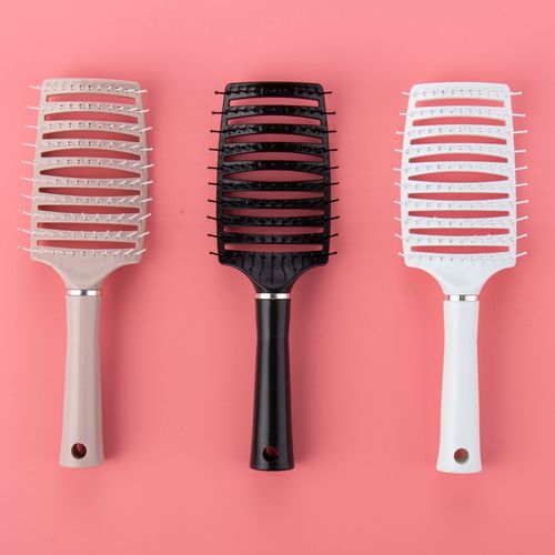 Shape fluffy ribs curved high skull large curved comb for women and men curly hair salon rib comb wide tooth hair smoothing massage comb