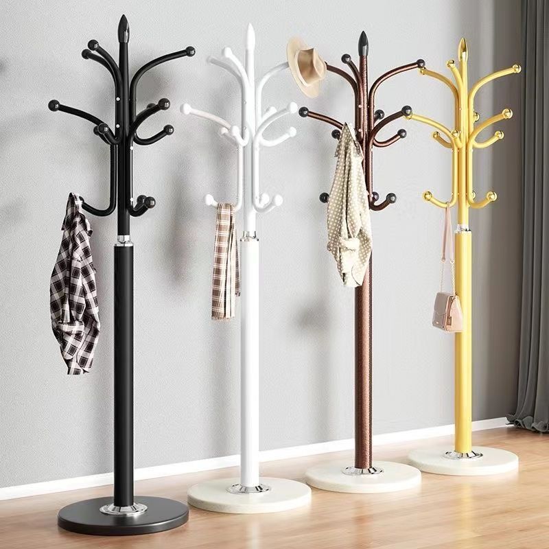 European-Style Light Luxury Coat Rack, Marble Floor-Standing Clothes Rack, Bedroom Clothes Rack, Living Room Wrought Iron Simple Vertical Bag Rack