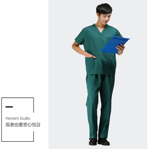 Handwashing Dress Women's Doctor Uniform Pure Cotton Men's Scrub Long Sleeve Set Short Sleeve Beauty Therapist Hospital Nurse Uniform Workwear