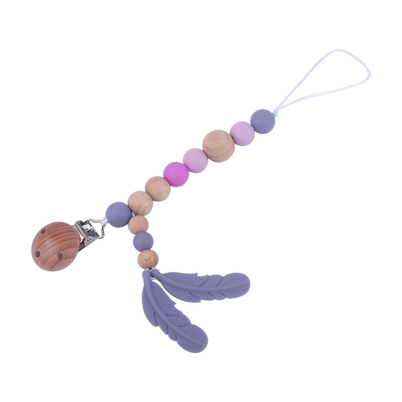 Suministros para bebés clip de chupete de haya chupete de silicona para bebé cadena anti-caída Amazon AliExpress nuevo