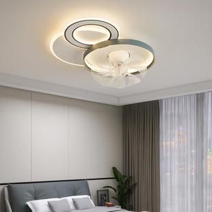 Shaking Head Study Bedroom Fan Lamp Ceiling Modern Simple American Restaurant Living Room Invisible Fan Home Ceiling Fan Lamp