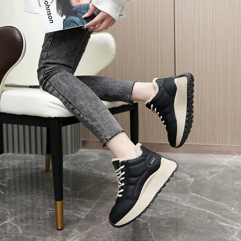 Gm6601 New New Winter Thick-Soled Cotton Shoes With Fleece, Warm Height-Increasing Sneakers, Student Sports Shoes,_voghion.com