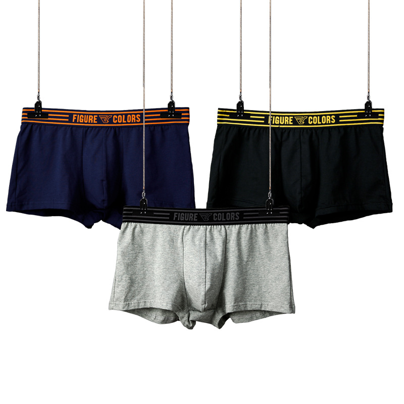 Factory direct wholesale men's underwear cotton boxer low waist sexy boxer pants boys cotton underwear short pants