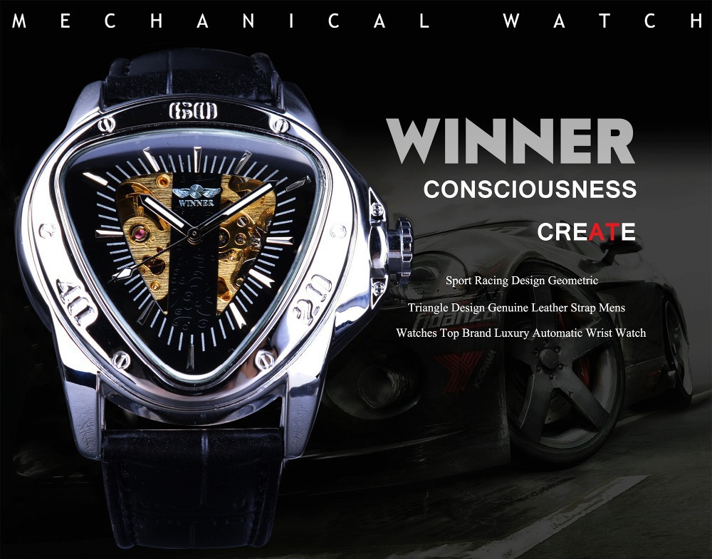 Men's Automatic Mechanical Watch With Triangular Dial And Case_voghion.com