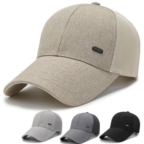 Mid-age and senior breathable sun hat, thin-style cap for men—summer mesh sun visor, perfect for grandpas and dads, also great as a baseball cap.
