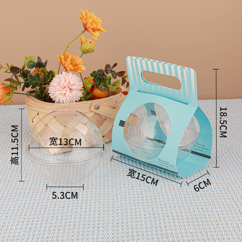 Bola de mousse redonda cartón portátil azul; 360ml,50 múltiplos