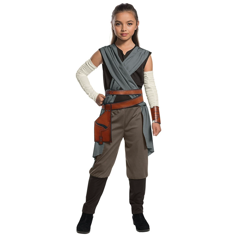 Серый Rey Star Wars Force Awakening COSPLAY Хэллоуин девочкам для вечеринки Ролевые костюмы