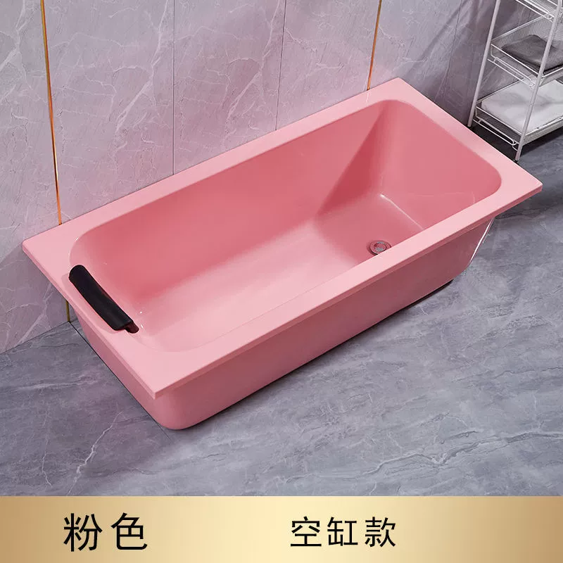 Ванна маленькая бытовая для взрослых акриловая без установки цветная двухслойная изоляция независимая ванна для гостиничного инженерного использования