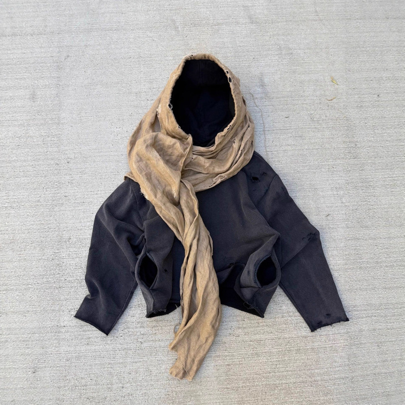 2026 European and American Style Personality Street Cool Niche Headscarf Pocket Multi-Color Versatile Patchwork Hooded Pullover Sweatshirt for Men and Women 2026 European and American Style Personality Street Cool Niche Headscarf Pocket Multi-Color Versatile Patchwork Hooded Pullover Sweatshirt for Men and Women