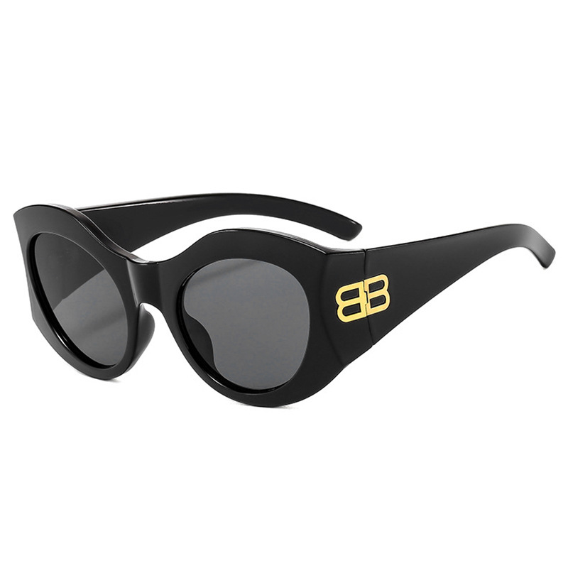 Nuevas letras transfronterizas B personalidad marco grande tendencia redonda gafas de sol de moda ins mismo estilo street hip-hop