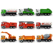 儿童合金工程车消防环卫回力玩具车模型男孩挖掘机搅拌车批发货源