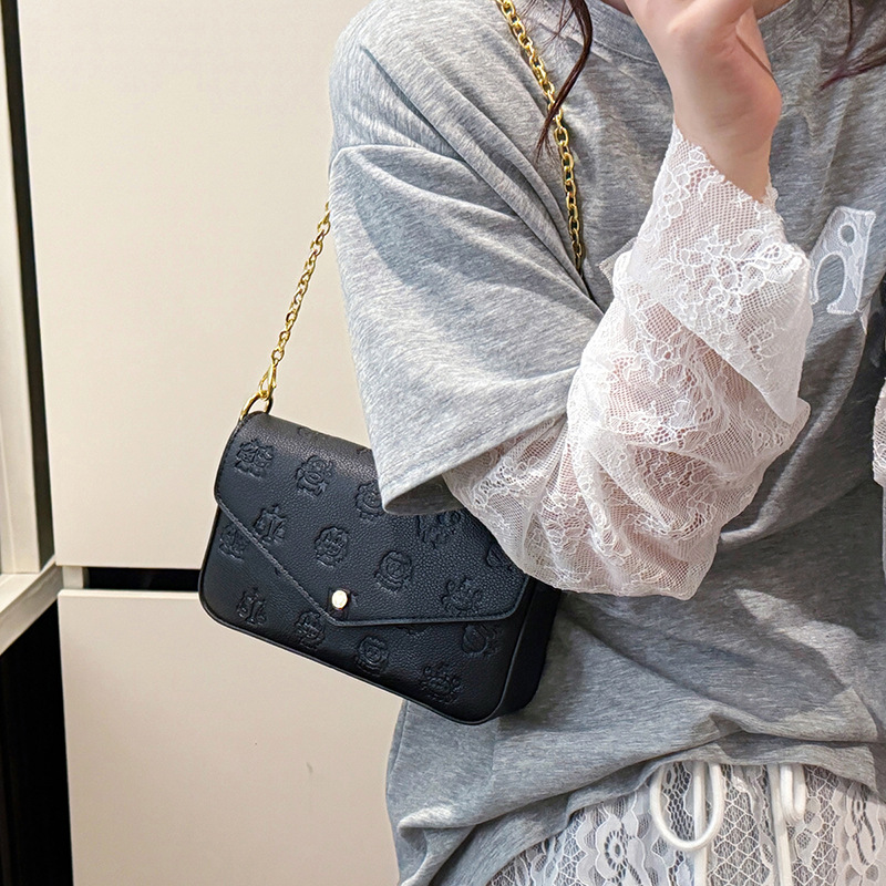 Bolso de cadena de textura transfronteriza 2025 verano nuevo bolso femenino bolso de hombro de doce constelaciones lindo bolso de mensajero con patrón de lichi