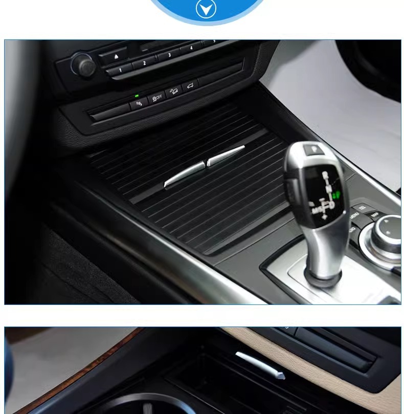 Suitable for Bmw X5 X6 Cup Holder Curtain Chain Plate Cigarette Lighter E70 Armrest Cover New Electroplated Trim Strip