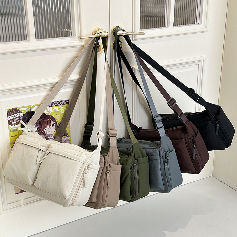 The Same Style of Men's and Women's Bags in Physical Stores, Casual Shoulder Crossbody Bags, Workwear Style, Water-Repellent Crossbody Bags, Nylon Cloth Bags, Trendy