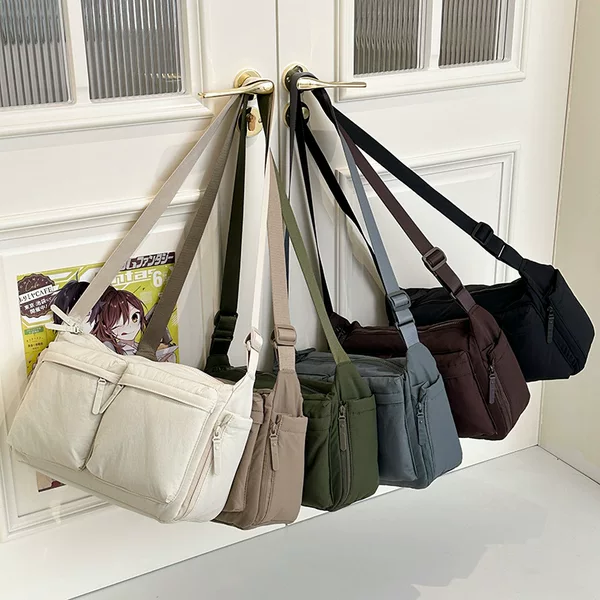 The Same Style of Men's and Women's Bags in Physical Stores, Casual Shoulder Crossbody Bags, Workwear Style, Water-Repellent Crossbody Bags, Nylon Cloth Bags, Trendy