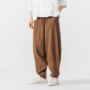 2025 spring loose monk loose knickerbockers Chinese style casual leggings a generation of hair
