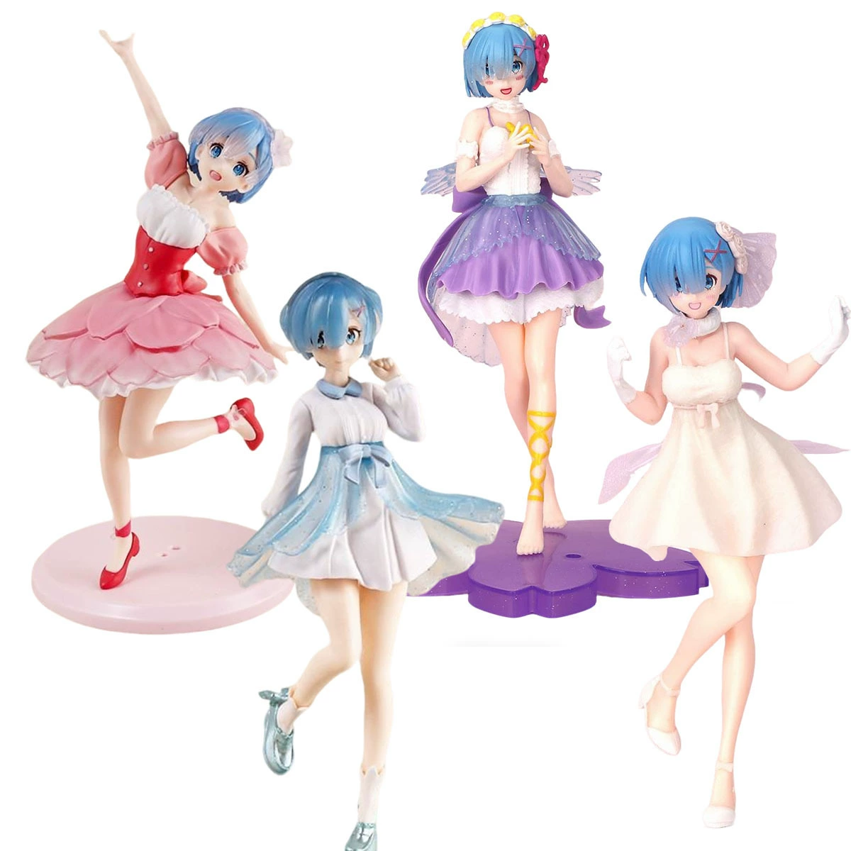 Фигурка Рем (Re:Zero) ПВХ ручной работы, поза-качание, 18 см, коллекционная (несколько вариантов)