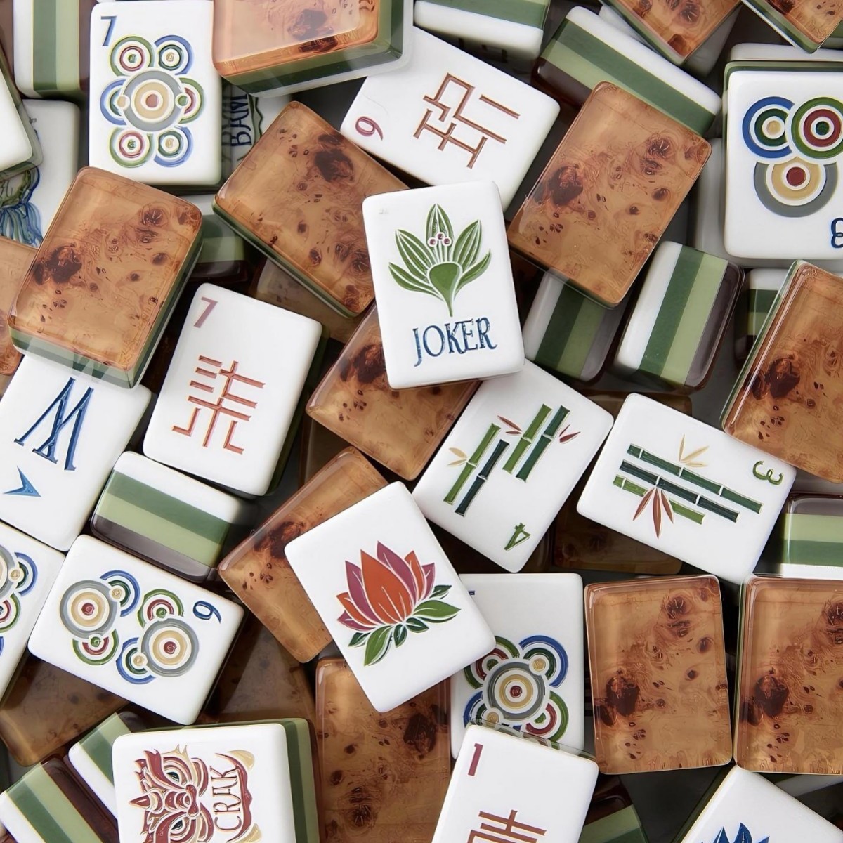 (24-Hour Direct Delivery from Stock) Supply of Export Wood Grain Mahjong Tiles, American Mahjong, American-Style Mahjong, American Mahjong Tiles