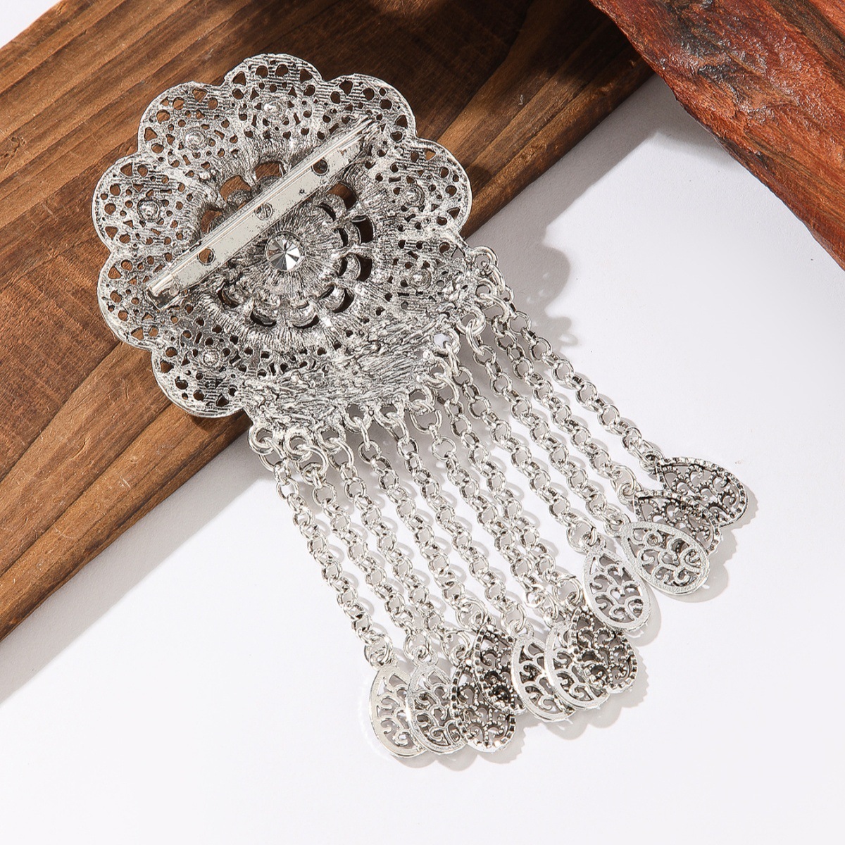 Vintage strass bloem kwast broche voor dames legering accessoire_voghion.com