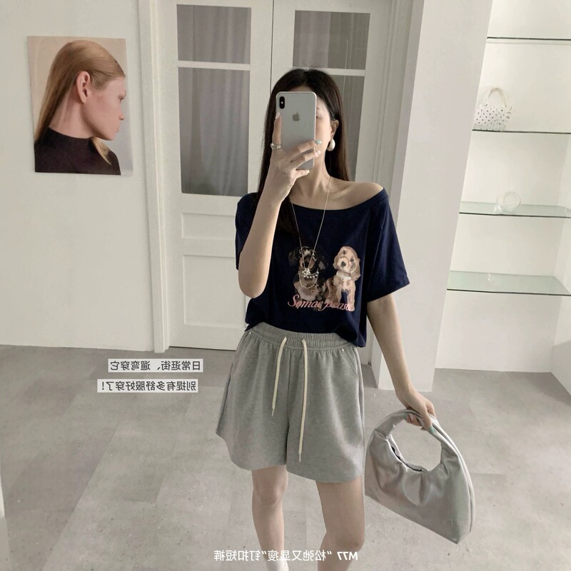 Soft and Fluffy Cloud Cotton Shorts for Women, High-Waisted, Slimming, Leg-Lengthening, Loose A-Line Casual Sports Shorts