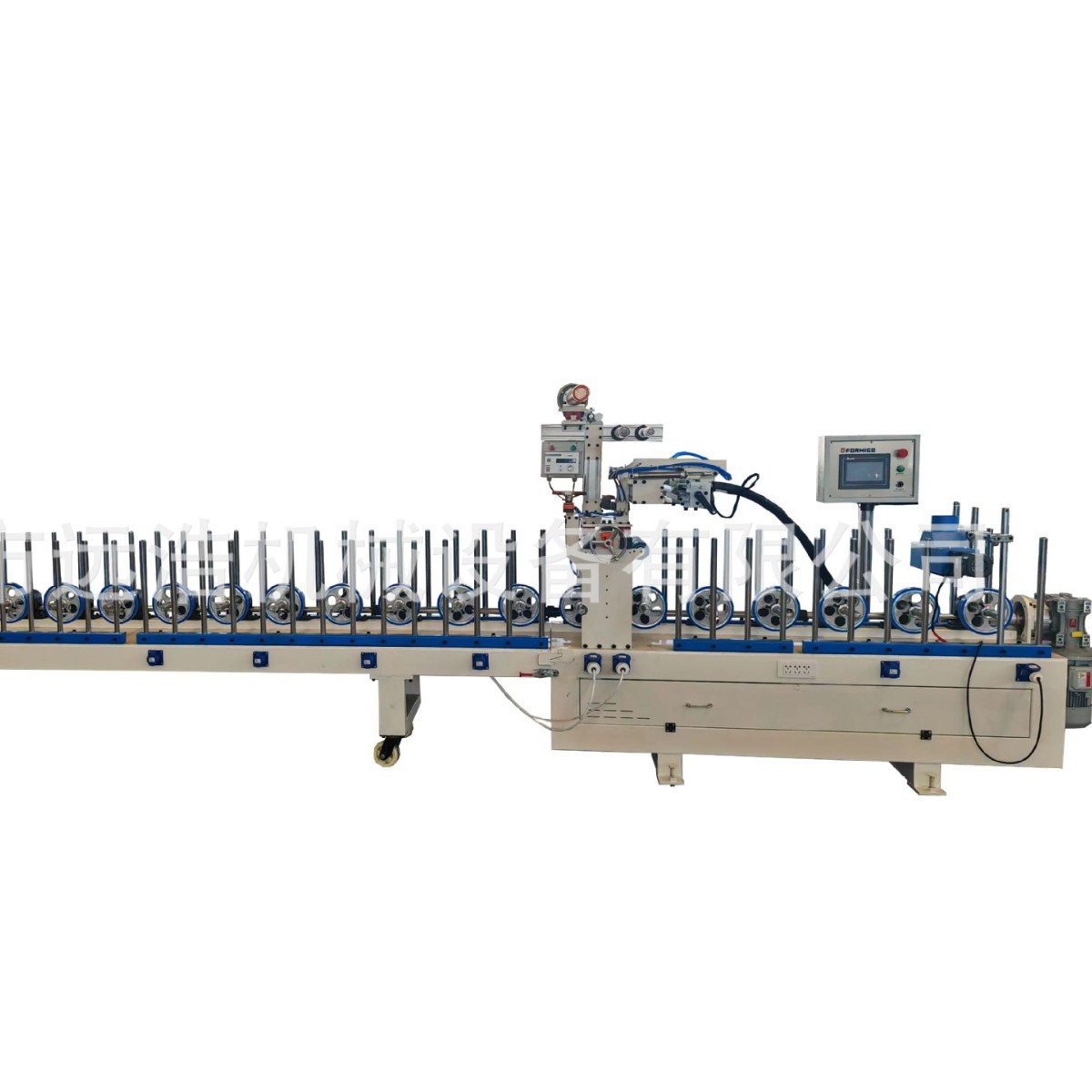 分体移动式一拖二架子木格栅线条包覆机铝型材PVC膜层压覆膜机