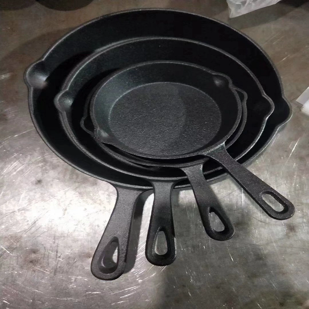 Набор чугунной сковороды, 3–4 шт., предseasoned, плоские сковородки, походы и гриль