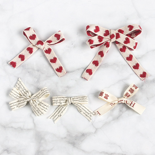 Colored cotton ribbon 1.6CM double city heart ribbon heart love ribbon cotton strips decorative ribbon