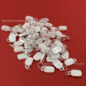 Pure Silver 999 Peace and Joy Charm Versatile Pure Silver Small Accessory Handmade DIY Braided Rope Accessory Bracelet Bead Spacer
