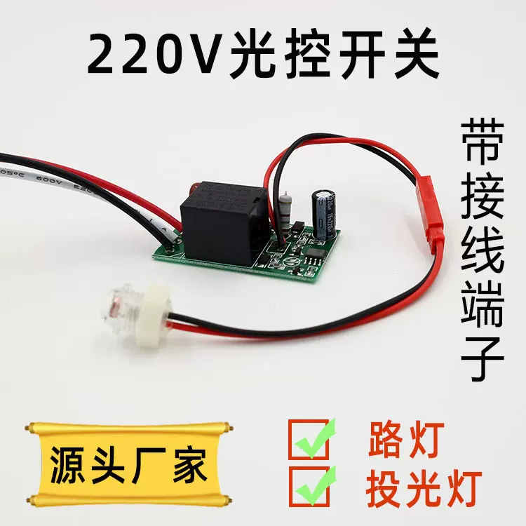 220V光控开关 户外路灯壁灯光感器 防水光敏探头易安装感应器