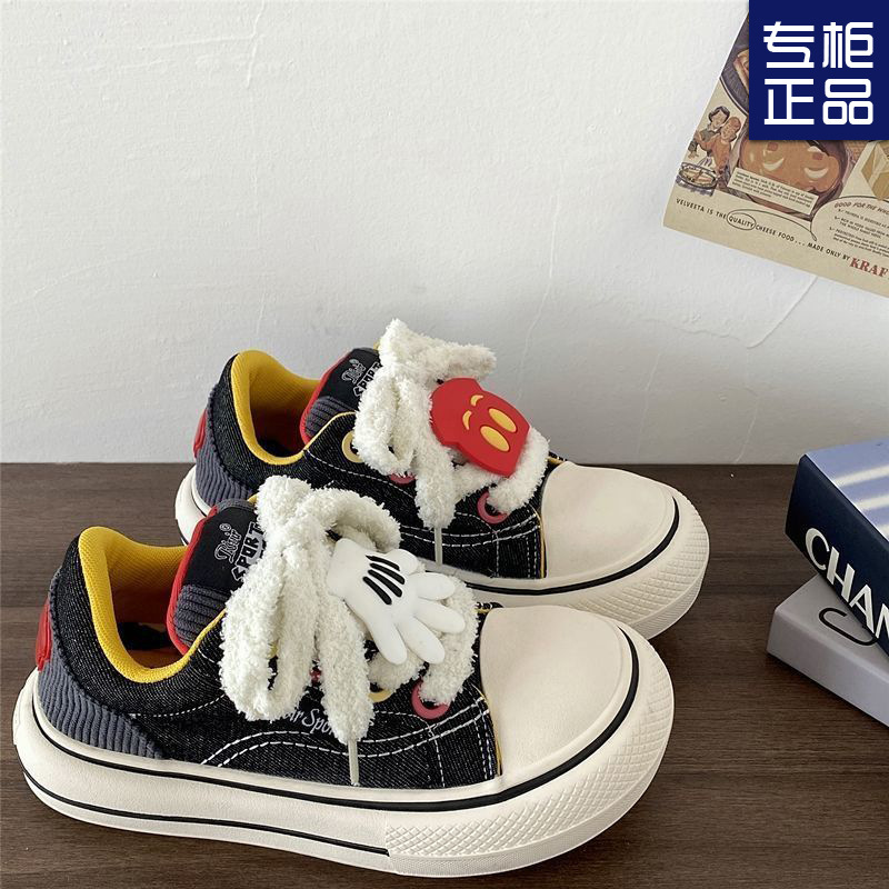 Chinese Style Thick-Soled Canvas Bread Shoes for Women, Ugly, Niche, Cute, Big-Headed Student Sneakers, Retro Little Black Shoes