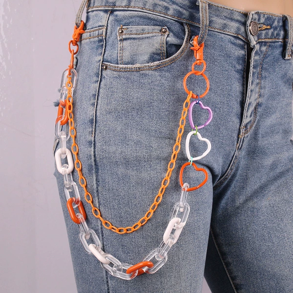 Taoxin double -layer pants chain orange