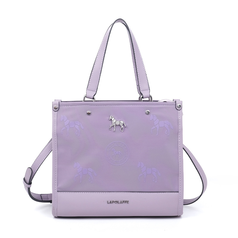 Bolsa de negocios de mujer portátil impresa de nylon tela negra alta sensación de ultra fibra bolso pequeño LP7238 #