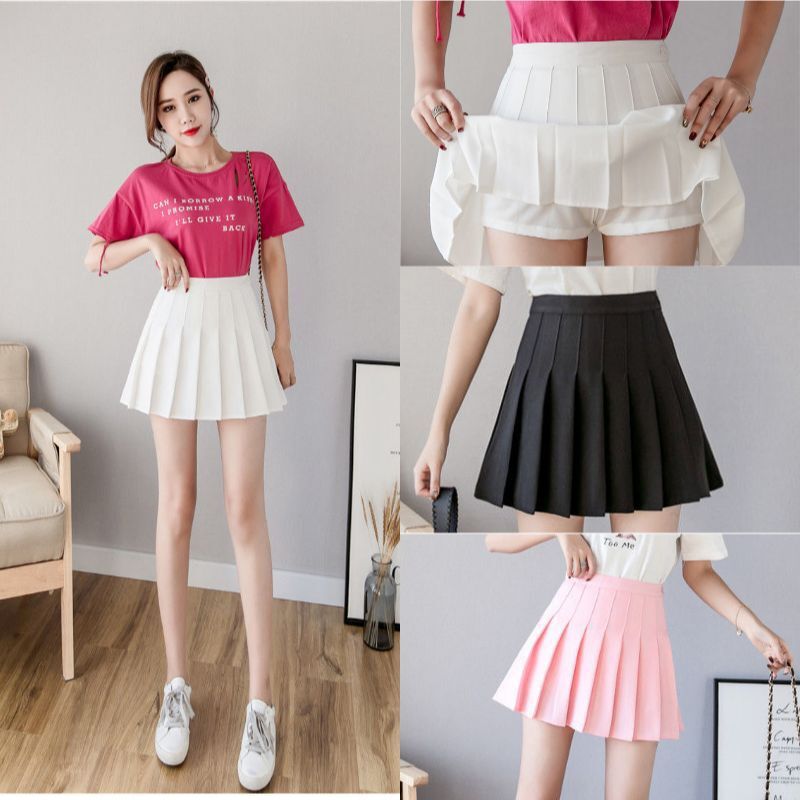 Wholesale high waist pleated skirt short...