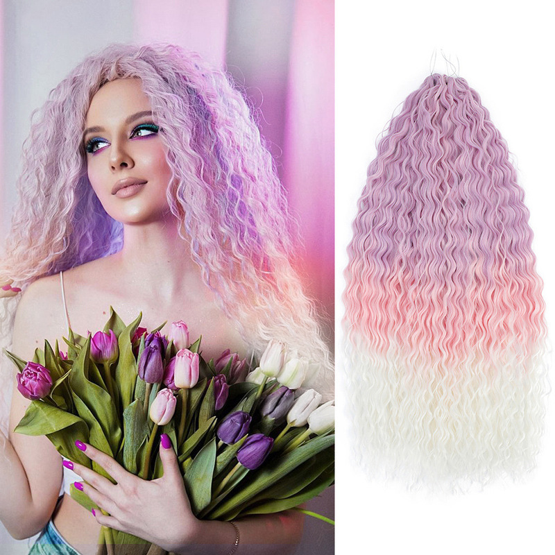 Cross-border in stock hot products 22 30 "Ariel chemical fiber crochet hair European and American fashion style curly hair bundle