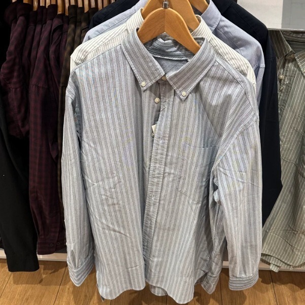 Autumn men's loose-fitting striped oxford fabric long-sleeve shirt, air conditioning shirt 488798 488797 488796