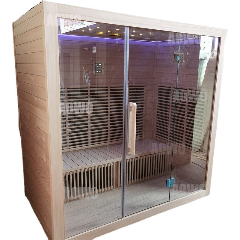 Abeto de hierro 3-persona sauna de infrarrojo lejano sala de ducha sala de sauna interior sala de sauna de madera hogar sala de ondas de luz