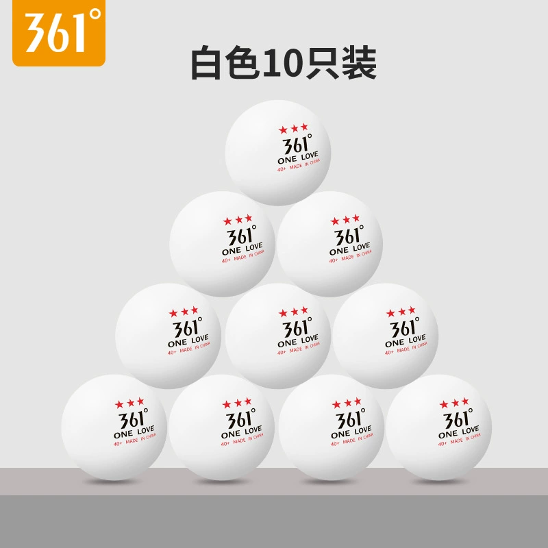 Table tennis ball (361°) 3‑star competition, 40+ mm, pack 30/50/60, white or yellow