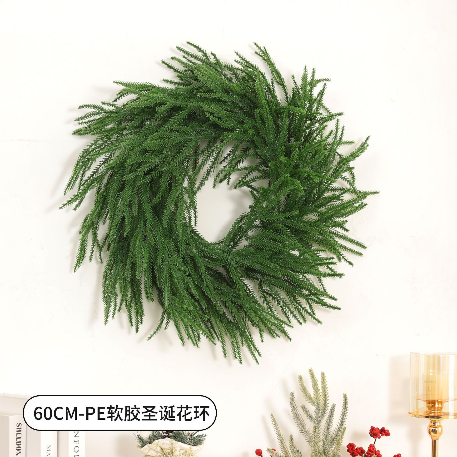 30/40/45/50/60CM centro comercial ventana del hotel Navidad Círculo Guirnalda DE LA ROTA De La guirnalda de Navidad transfronteriza