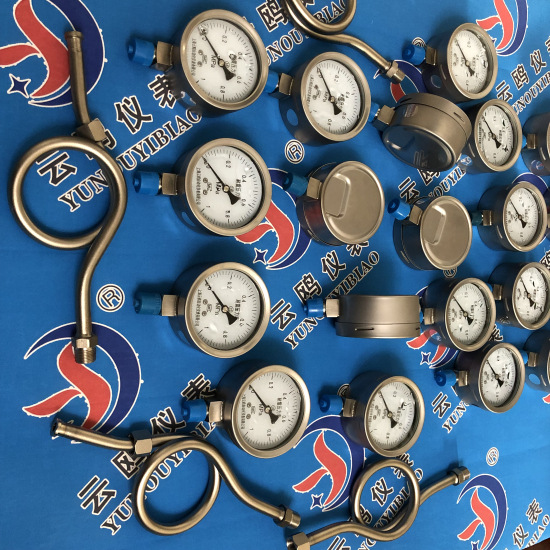 M20*1.5氧气压力表M20*1.5氧气压力表 Y-60B-F不锈钢压力表