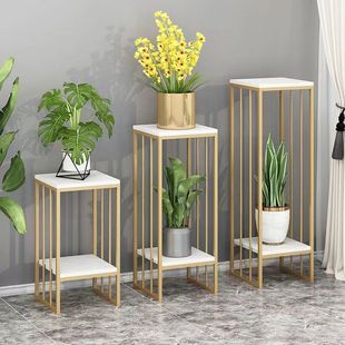 Flower Rack Storage Rack Balcony Floor-Standing Indoor Living Room Decorative Flower Table Iron Multi-Layer Window Sill Succulent Flower Pot Shelf