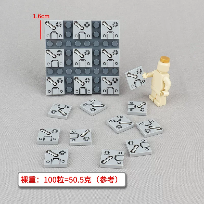 Cross-border iron circle pipe pattern printed building blocks 3068bpb1931 parts military equipment small particle toys