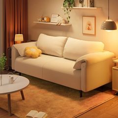 シンプルな現代マンションの怠け者のソファーのシングル二人の席の実木布芸ソファーの家庭用リビングルームの小型タイプの内装