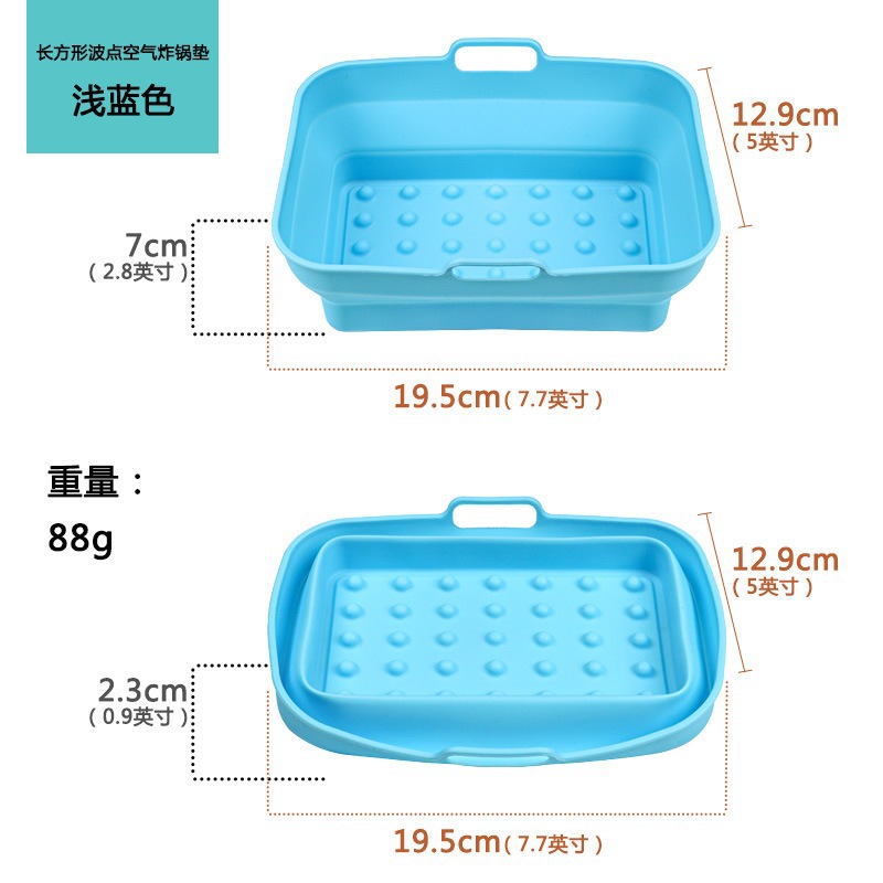 Bandeja para hornear de silicona para freidora de aire popular transfronteriza, almohadilla aislante redonda antiescaldado, almohadilla para freidora de aire plegable reutilizable