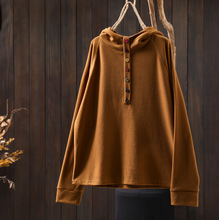 2025巨好看的卫衣女秋新款连帽绒衫彩色纽扣装饰设计感休闲套头衫