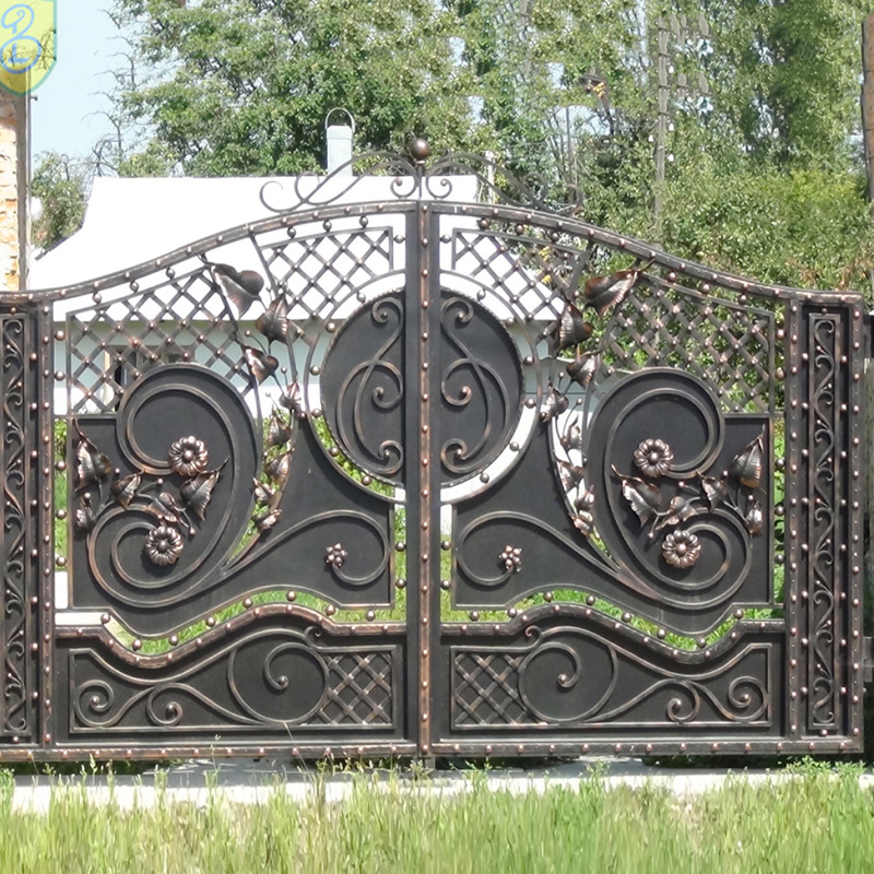 European-Style Wrought Iron Villa Gate, Garden Gate, Iron Sliding Gate, Handcrafted Iron Gate Factory