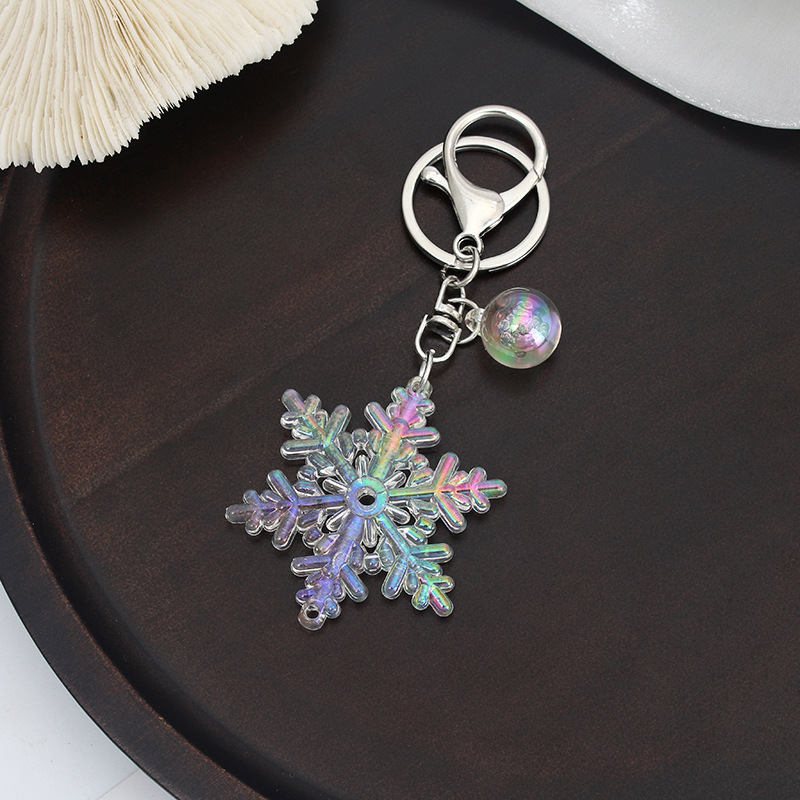 Bag Pendant, Keychain Classification Cute Snowflake Arylic Christmas Women's Bag Pendant Keychain