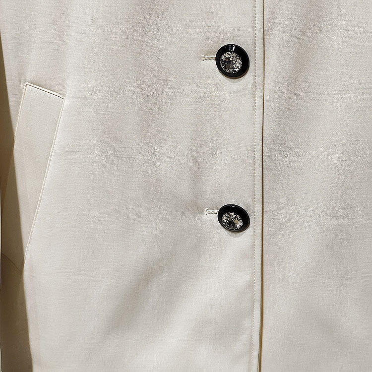 1件起批2025冬女装 XRJ7G02D米白色优雅淑女风衣棉服外套S250800|undefined