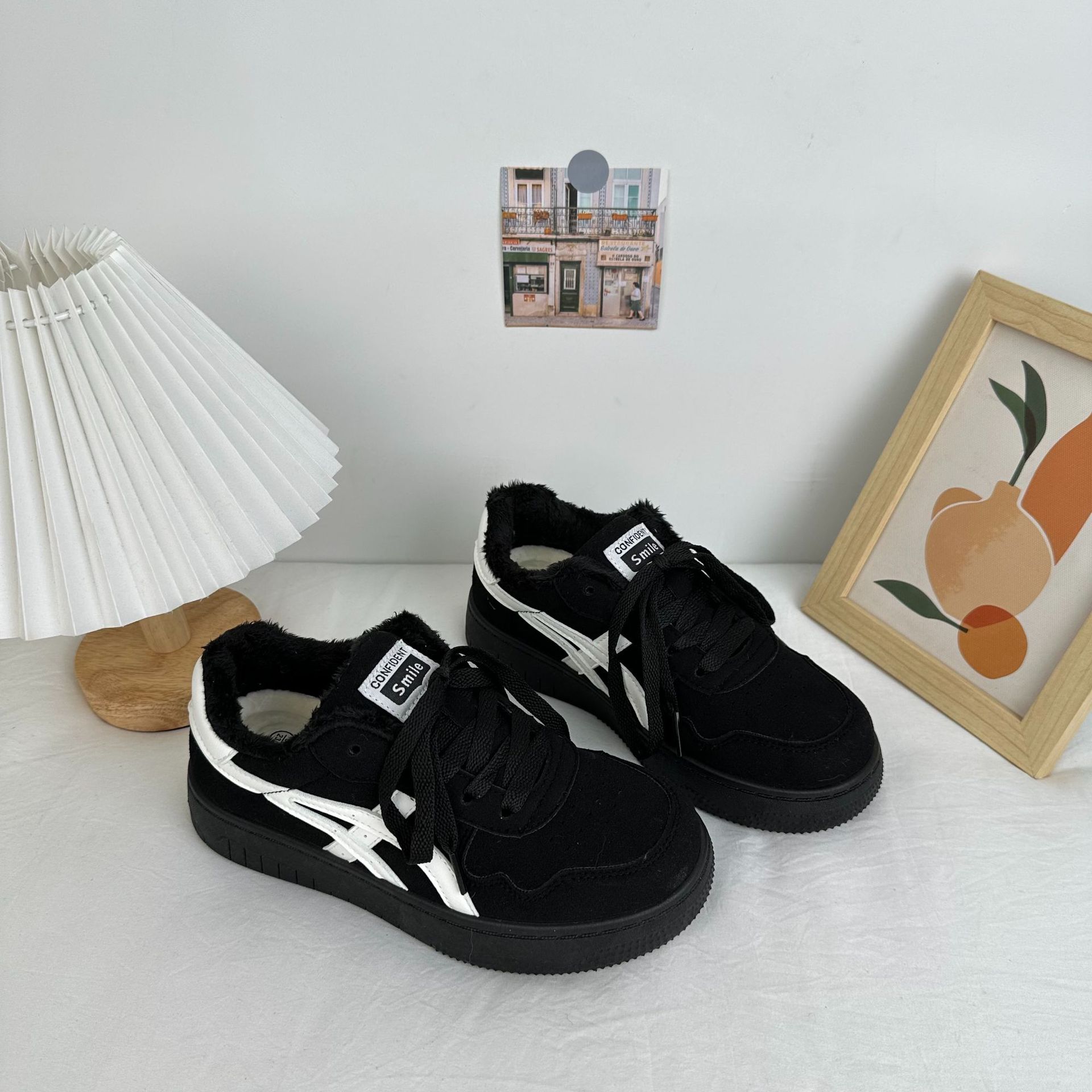 Yuanbo 2025 invierno nuevos zapatos de algodón ropa exterior de mujer más zapatillas de terciopelo versión coreana de zapatos de mujer cálidos casuales de todo fósforo image 5