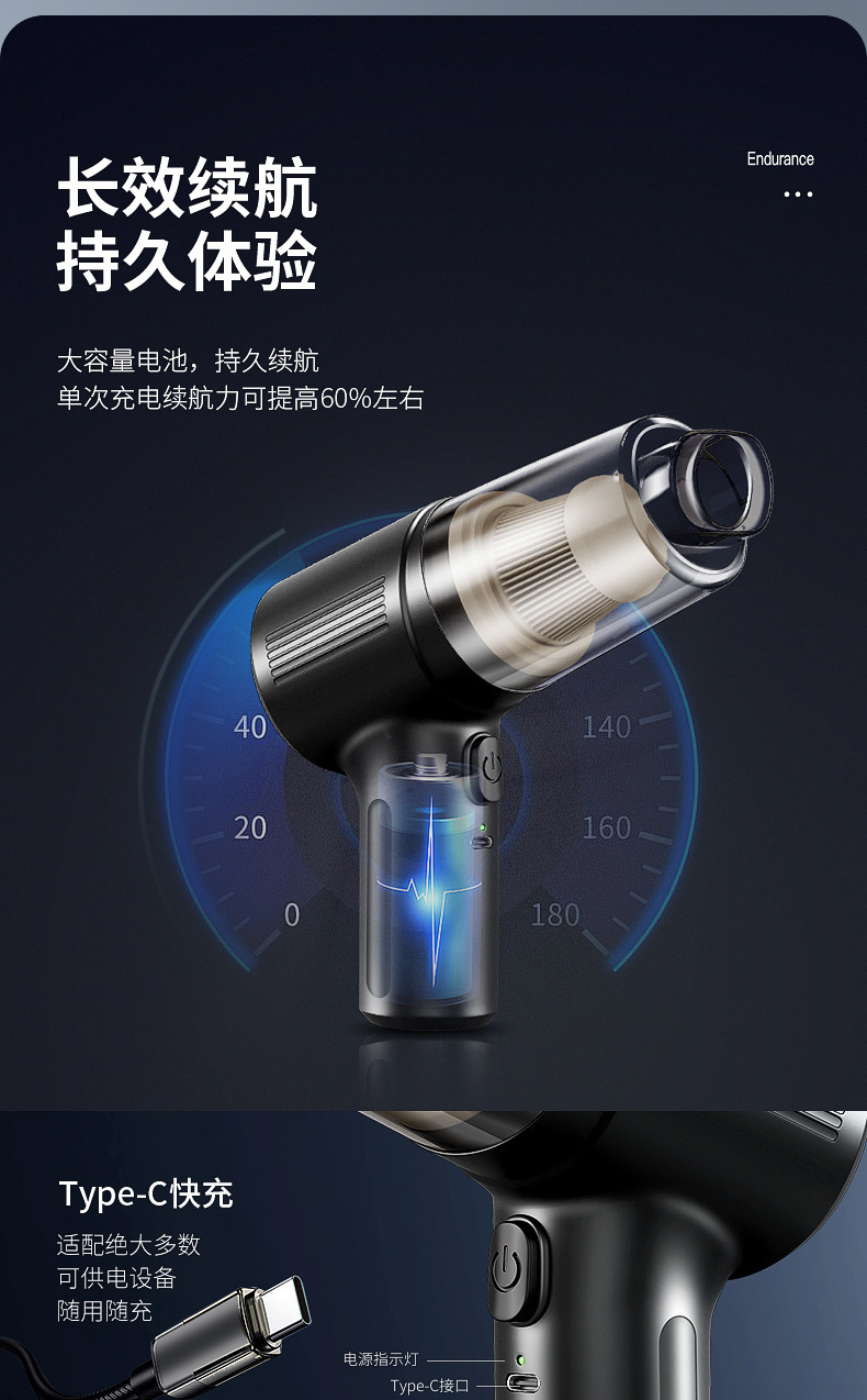 Car Vacuum Cleaner Wireless Multi-Function Handheld Portable Suction and Blowing Integrated Car Vacuum Cleaner High Power Mini